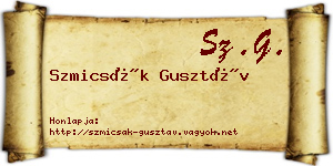 Szmicsák Gusztáv névjegykártya